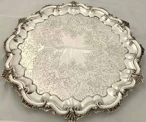 A Large Late Victorian Silver Plated Salver. Barkers Brothers.