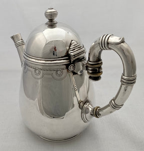 World War II Italian Army Officers' Mess Silver Plated Coffee Pot. Fratelli Broggi, Milan 1939.