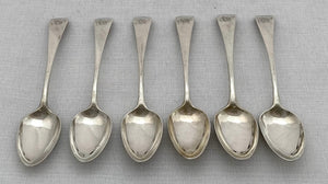Georgian, George III, Six Silver Teaspoons. London 1797 Richard Crossley. 3.5 troy ounces.