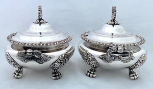 Georgian, George IV, Pair of Old Sheffield Plate Sauce Tureens & Covers, circa 1820 - 1830.