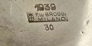 World War II Italian Army Officers' Mess Silver Plated Water Jug.  Fratelli Broggi, Milan 1939.
