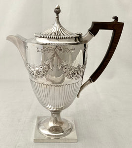 Edwardian Silver Coffee Pot. Birmingham 1904 George Nathan & Ridley Hayes. 14.7 troy ounces.