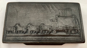 1840 Paris Funeral Procession of Napoleon Bonaparte Pressed Horn Snuff Box.