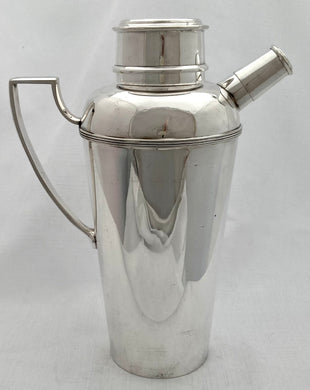 Art Deco Silver Plated Cocktail Shaker. Asprey London circa 1930.