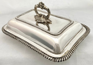 Victorian Boar's Head Crest Silver Plated Entree Dish. A B Savory & Sons of London circa 1840 - 1860.