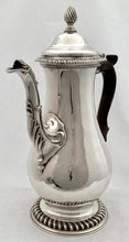 Georgian, George III, Silver Coffee Pot. London 1772 Francis Crump. 27.2 troy ounces.