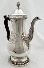 Georgian, George III, Silver Coffee Pot. London 1772 Francis Crump. 27.2 troy ounces.