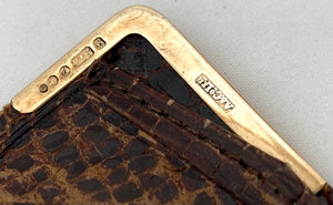 Elizabeth II 9 Carat Gold & Reptile Skin Aide Memoire. London 1970 Asprey & Co. Ltd.