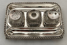 George III Silver Inkstand, Arms of Fitzgerald & Conolly. London 1769 Edward Aldridge II. 12 troy ounces.