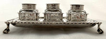 George III Silver Inkstand, Arms of Fitzgerald & Conolly. London 1769 Edward Aldridge II. 12 troy ounces.