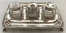 George III Silver Inkstand, Arms of Fitzgerald & Conolly. London 1769 Edward Aldridge II. 12 troy ounces.