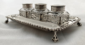 George III Silver Inkstand, Arms of Fitzgerald & Conolly. London 1769 Edward Aldridge II. 12 troy ounces.