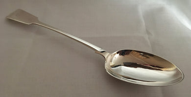 Victorian provinical silver basting spoon. Exeter 1874 James & Josiah Williams. 3.85 troy ounces.