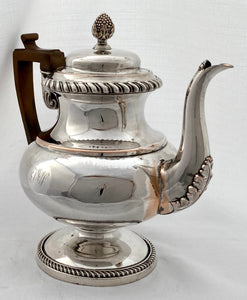 Late Georgian Old Sheffield Plate Pedestal Teapot, circa 1825.