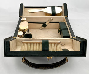 George V Morocco Leather Vanity Case with Silver Fittings. London 1913 Asprey & Co. Ltd.
