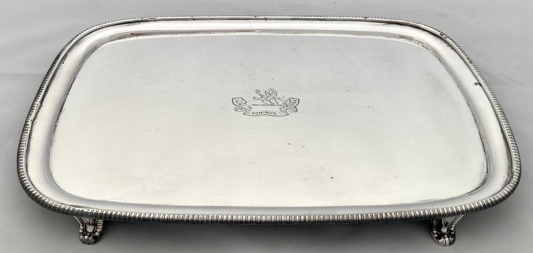 Georgian, George III, Old Sheffield Plate Salver, Crest for English of Farmley, Co. Dublin, Ireland. Circa 1780.