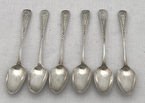Georgian, George III, Six Silver Teaspoons. Exeter 1812 William Welch II.  2.6 troy ounces.