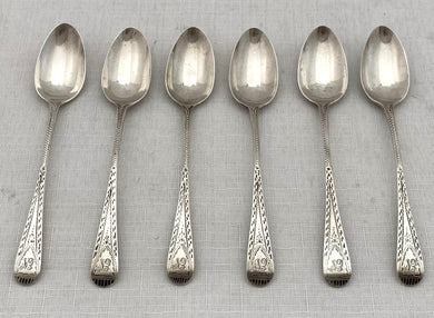 Georgian, George III, Six Silver Teaspoons. Exeter 1812 William Welch II.  2.6 troy ounces.