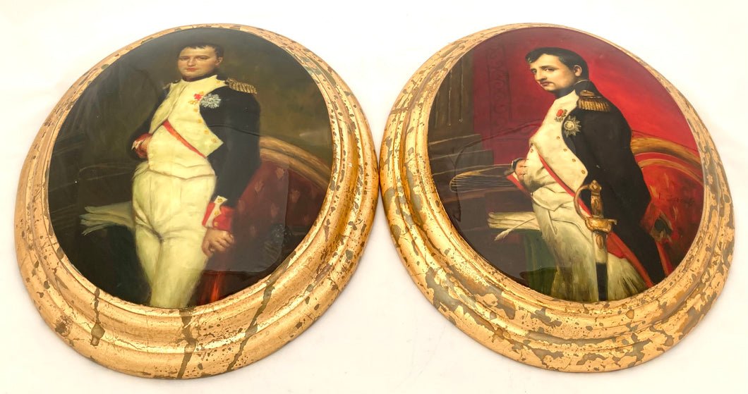 A Pair of Large Oval Portrait Plaques of Napoleon Bonaparte in Military Uniform.