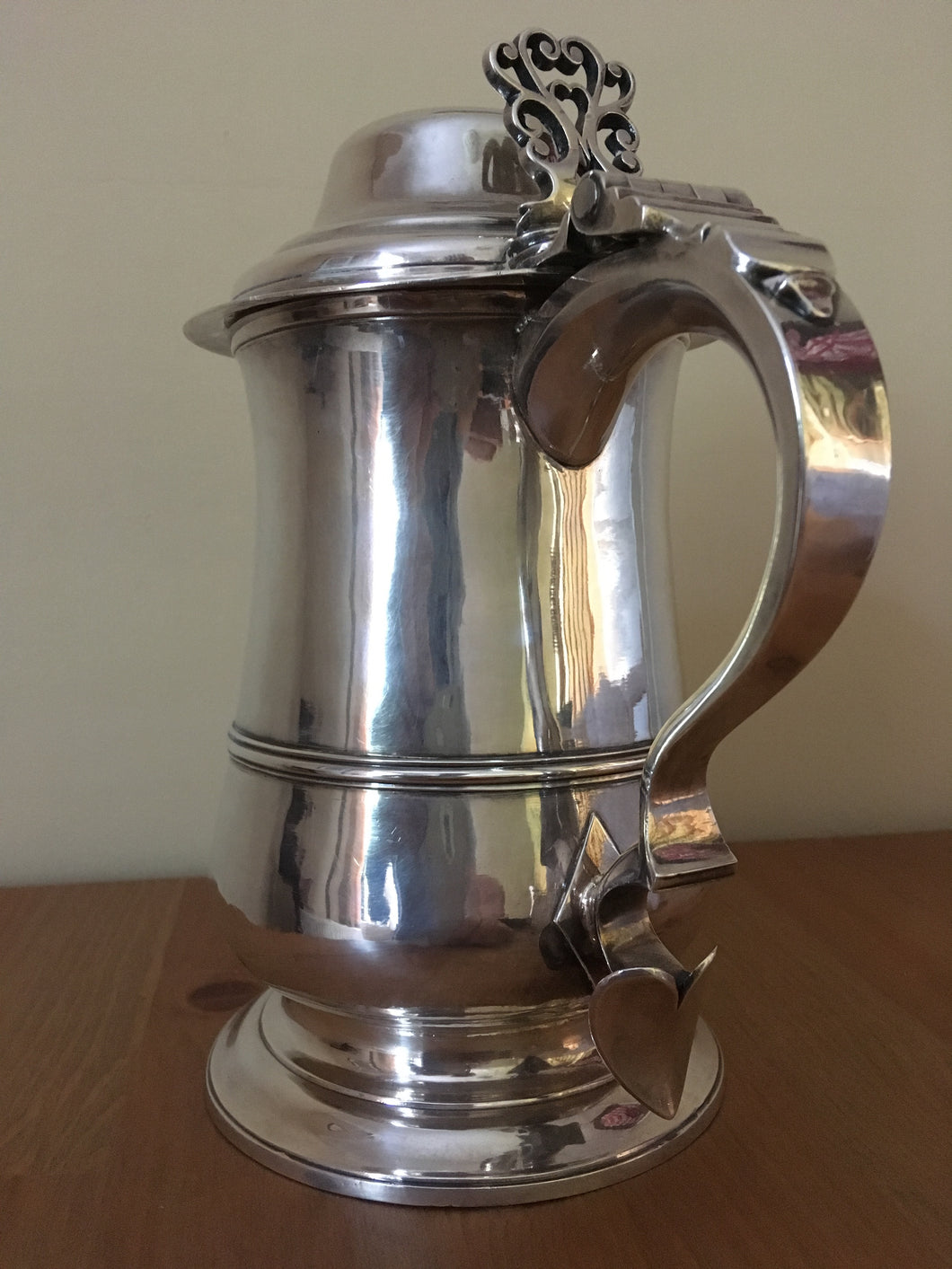 Georgian, George III, silver lidded tankard. London 1788 John Kidder. 24 troy ounces.