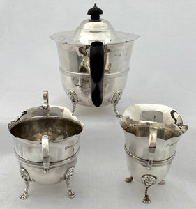 Late Victorian Silver Tea Set. Chester 1900 John Millward Banks. 24.5 troy ounces.