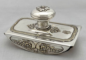 Art Deco Six Piece Silver Plated Desk Set, circa 1927.