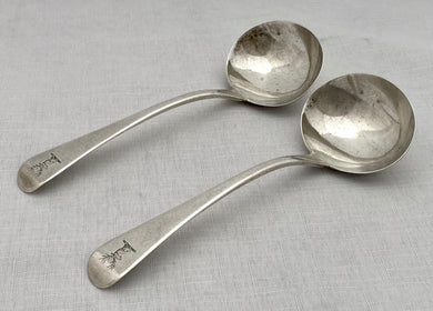 Georgian, George III, Pair of Silver Sauce Ladles. London 1814 Thomas Wallis II & Jonathan Hayne. 3 troy ounces.