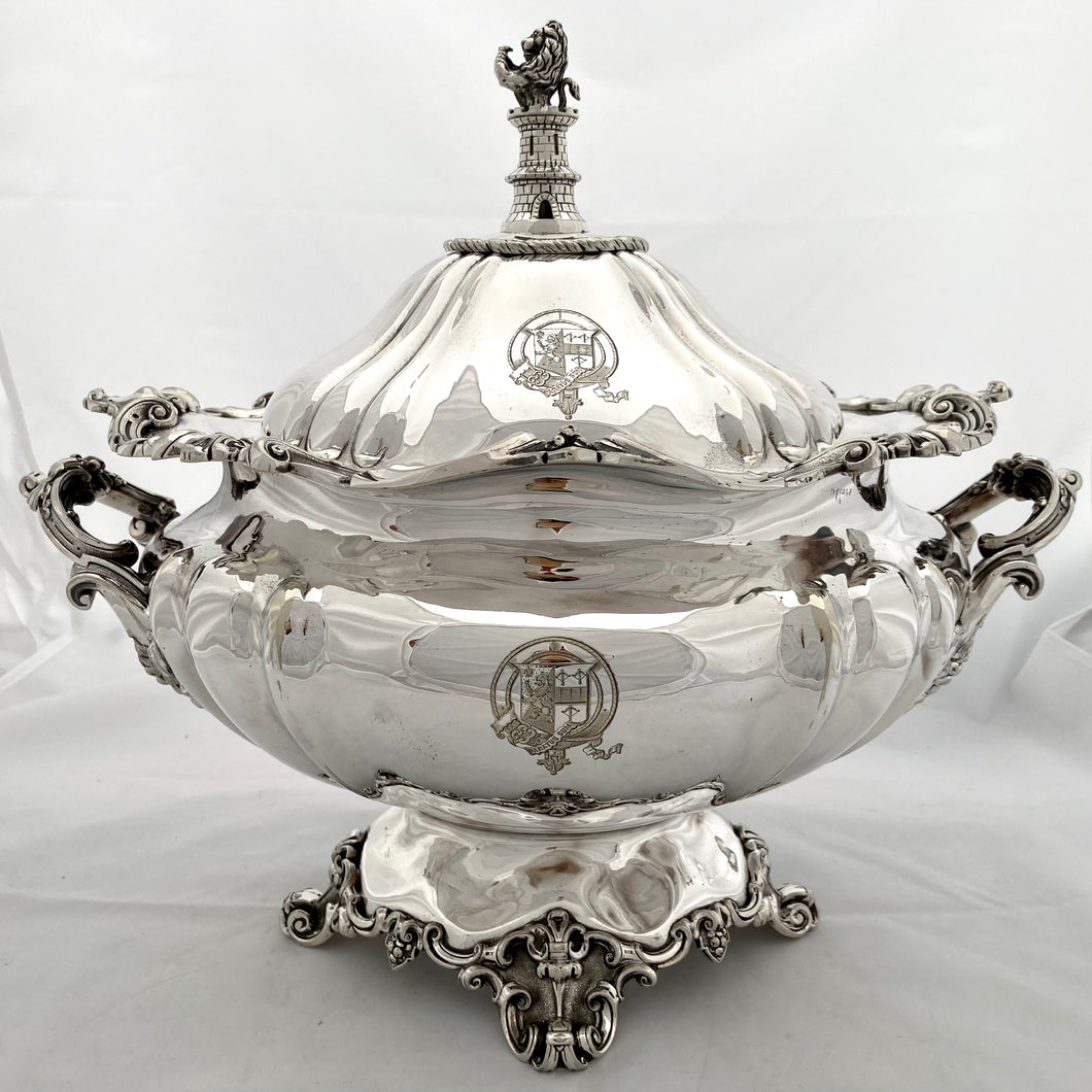 Victorian Silver Plated Soup Tureen. Elkington, Mason & Co. 1853.