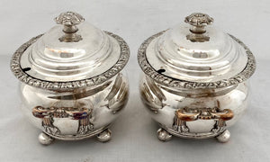 Georgian, George IV, Pair of Old Sheffield Plate Sauce Tureens. Circa 1820 - 1830.