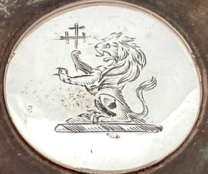Georgian, George IV, Four Crested Old Sheffield Plate Wine Coasters. Circa 1820 - 1830.