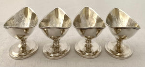 George III Four Scottish Silver Salts, Crested for Stuart of Bute. Edinburgh circa 1780 - 1810. 8.4 troy ounces.