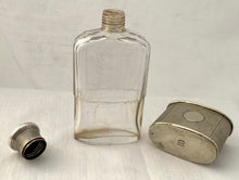 Edwardian Silver Plate & Faceted Glass Hip Flask. Asprey of Bond Street.