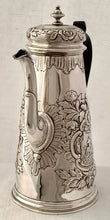Georgian, George II, Silver Coffee Pot. London 1734 John Fossey. 22 troy ounces.