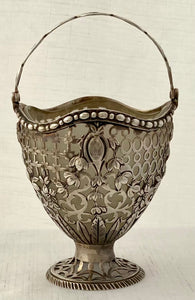 Georgian, George III, Silver Sugar Basket. London 1772 Christopher Makemeid. 3.7 troy ounces.