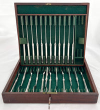 Georgian, George III, Mahogany Cased Crested Silver Dessert Service for Twelve. London 1809 Moses Brent.