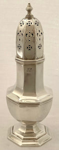 George V Octagonal Silver Caster. Birmingham 1924 Asprey & Co. Ltd. 6 troy ounces.