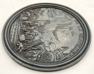 French Revolution Uniface Medallion "Siege de la Bastille", 1789. Bertrand Andrieu.