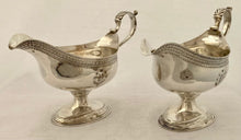George III Pair of Silver Pedestal Sauce Boats. London 1780 Thomas Liddiard. 12 troy ounces.