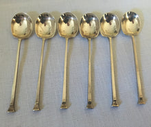 Elizabeth II cased set of six silver seal top coffee spoons. Sheffield 1954/55 James Dixon & Sons Ltd.  1.38 troy ounces.