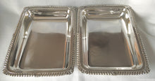 Late Georgian, pair of Old Sheffield Plate entree  dishes and covers. Marital Arms for Smith and Maberly.