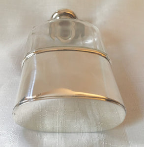 George V silver and faceted glass hip flask. London 1928.