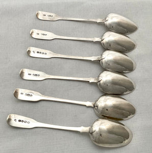 A Set of Six Matched Georgian Silver Dessert Spoons. London 1815/23. 6.5 troy ounces.