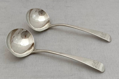 Georgian, George III, Pair of Silver Sauce Ladles. London 1801 Solomon Hougham. 3.1 troy ounces.