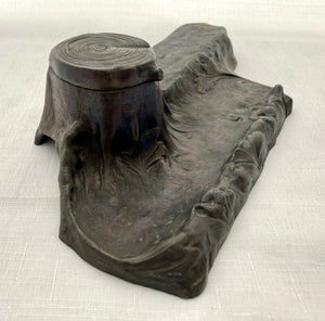 Aesthetic Movement Inkstand of Naturalistic Form, circa 1880 - 1900.