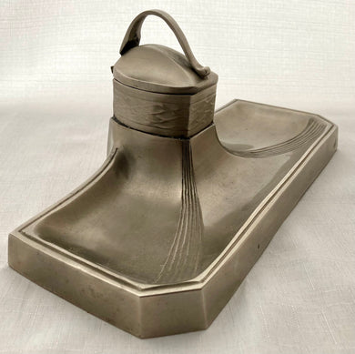 German Jugendstil Pewter Inkstand, circa 1890 - 1900.