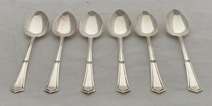 Elizabeth II Six Silver Coffee Spoons. Birmingham 1972 Angora Silver Plate Co. Ltd. 2.1 troy ounces.