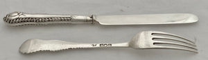 Edwardian Cased Silver Knife & Fork. London 1901/02 Josiah Williams & Co.