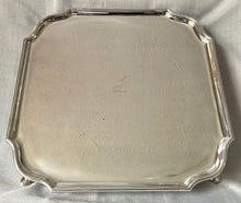Early 20th Century Silver Plated & Crested Square Salver. Hawksworth Eyre & Co. of Sheffield.