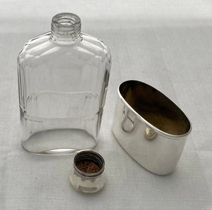 Victorian Silver & Cut Glass Hip Flask. London 1887 Charles Asprey & Charles Asprey Junior.