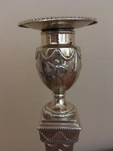 Georgian, George III, neo classical silver candlestick. London 1776 Robert Makepeace & Richard Carter.